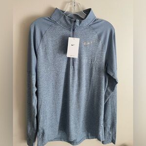 Nike Element Mens Medium Dri-FIT 1/2-Zip Running Top Heather Blue AH8973-493 NEW